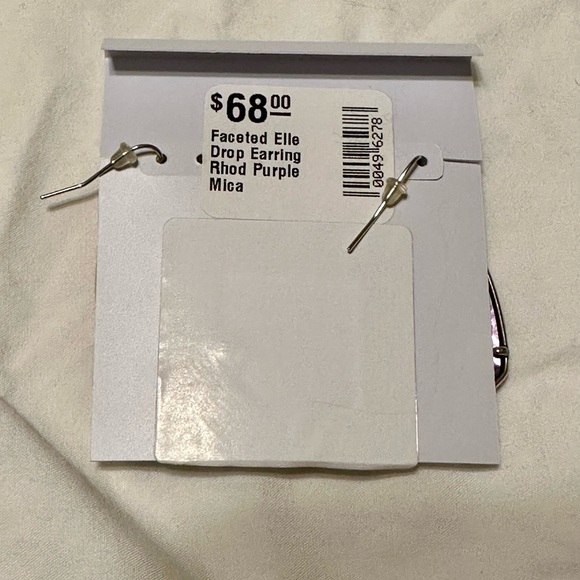 Kendra Scott Faceted Elle Drop Earrings in Rhodium Purple Mica - Picture 4 of 5